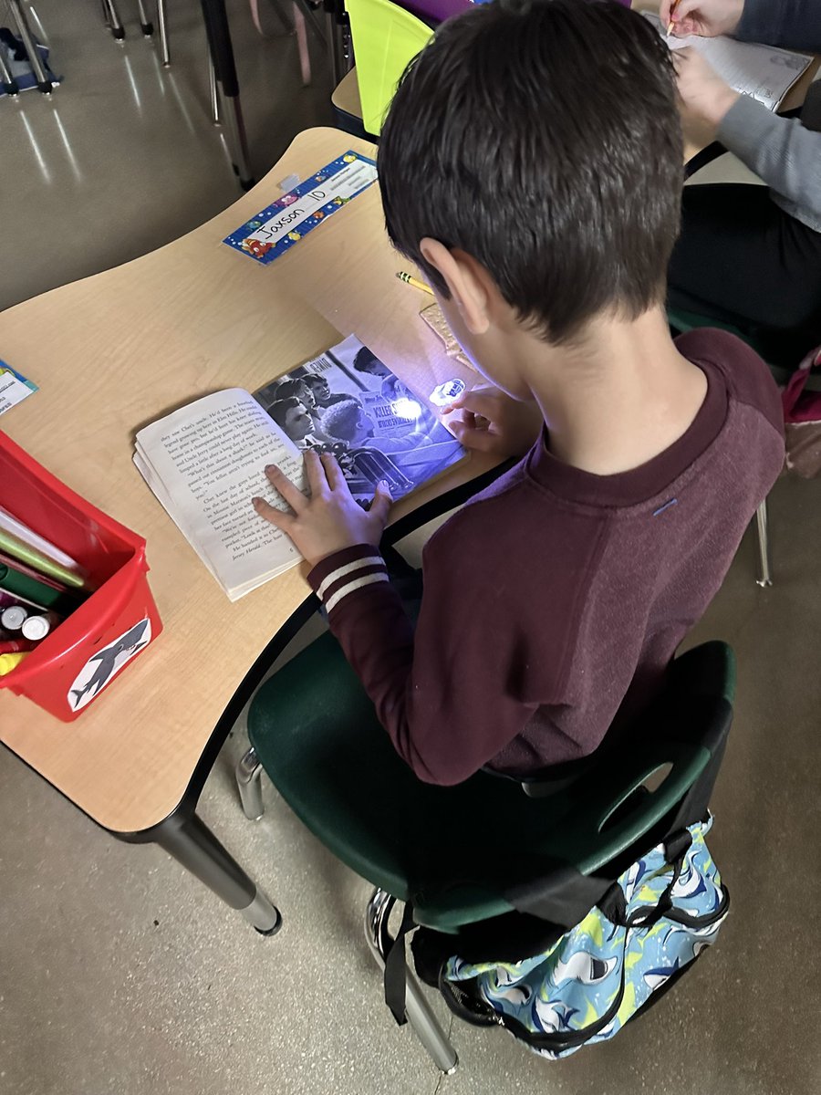 Flashlight reading helps encourage a love for reading! My student sure do love it! Super activity on this rainy day. <a href="/FabraElem/">Fabra Elementary School</a> <a href="/BoerneISD/">Boerne ISD</a>