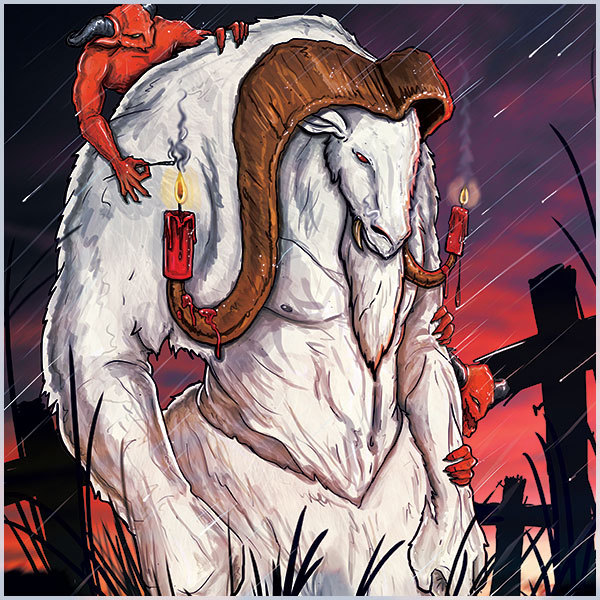 LE_Mythologie's tweet photo. The Erchitu is another strange, shape-shifting creature and belongs to Roman folklore. Its a man transformed into an ox-like being as punishment for some evil deed. Two demons keep two candles on his horns lit; he could be saved if they were to be extinguished. 
🎨Joe Holdsworth https://t.co/ykI0mFeaEL