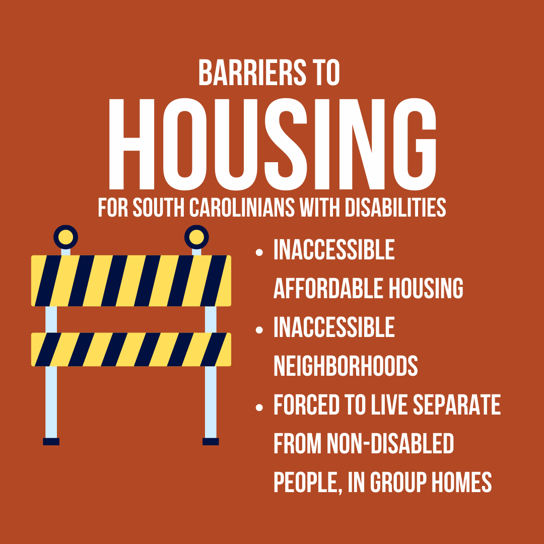 Able_SC's tweet photo. Housing barriers include inaccessible affordable housing, inaccessible neighborhoods, and forced group living situations (being forced to live separate from non-disabled peers). Let's unlock these barriers: https://t.co/hVieD0JIAN
#BarrierFreeSC #UnlockingBarriers https://t.co/GjdymNMqJo