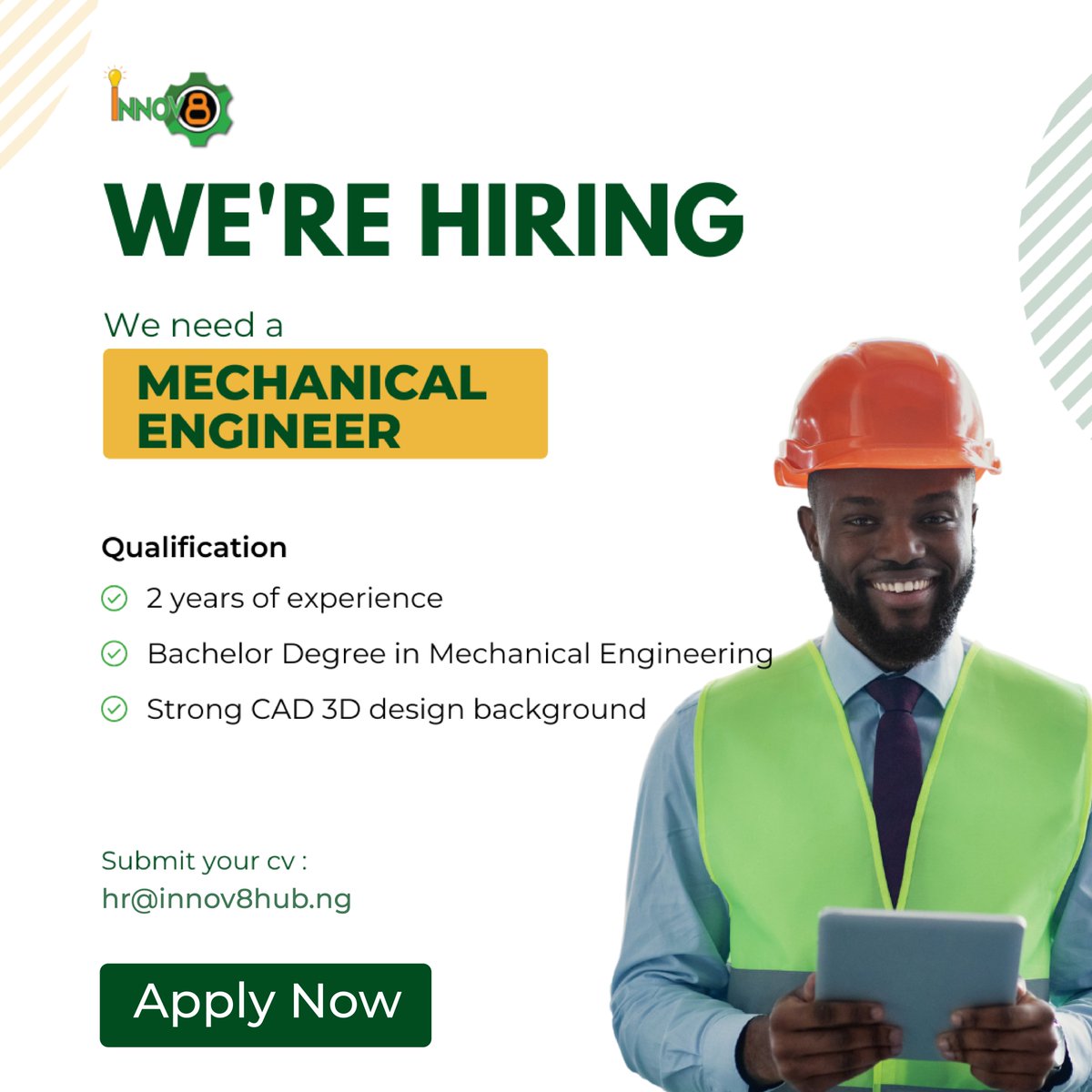 Innov8Hub's tweet photo. We are #HIRINGNOW 

Kindly tag and refer someone that needs this.

#hiring #HiringAlert https://t.co/rHb8uyF2Eo