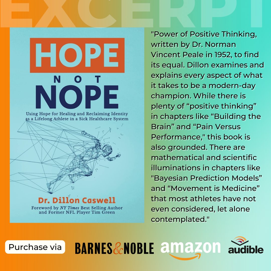 This is not your average self-help book - Dillon combines the power of positive thinking with cutting-edge science and math to create a truly unique approach to athletic performance.
.
#hopenotnope #healthcare #transformationalhealthcare #healthcarecollapse #wholeheartedliving