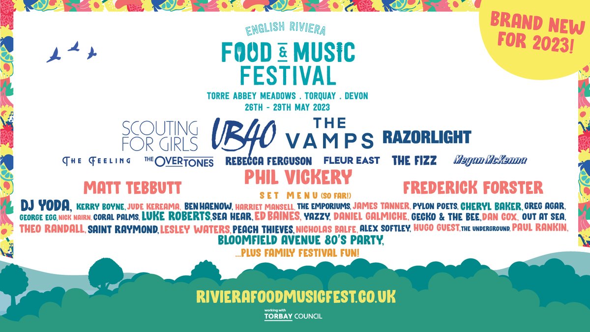 We have a BRAND NEW competition just for you❗️🥳

We have teamed up with English Riviera Food &amp; Music Festival to offer one lucky winner a family ticket (2 adults &amp; 2 children) for any day of the festival! 🕺 🍕

Head to our website to enter👇
visitsouthdevon.co.uk/win/english-ri…