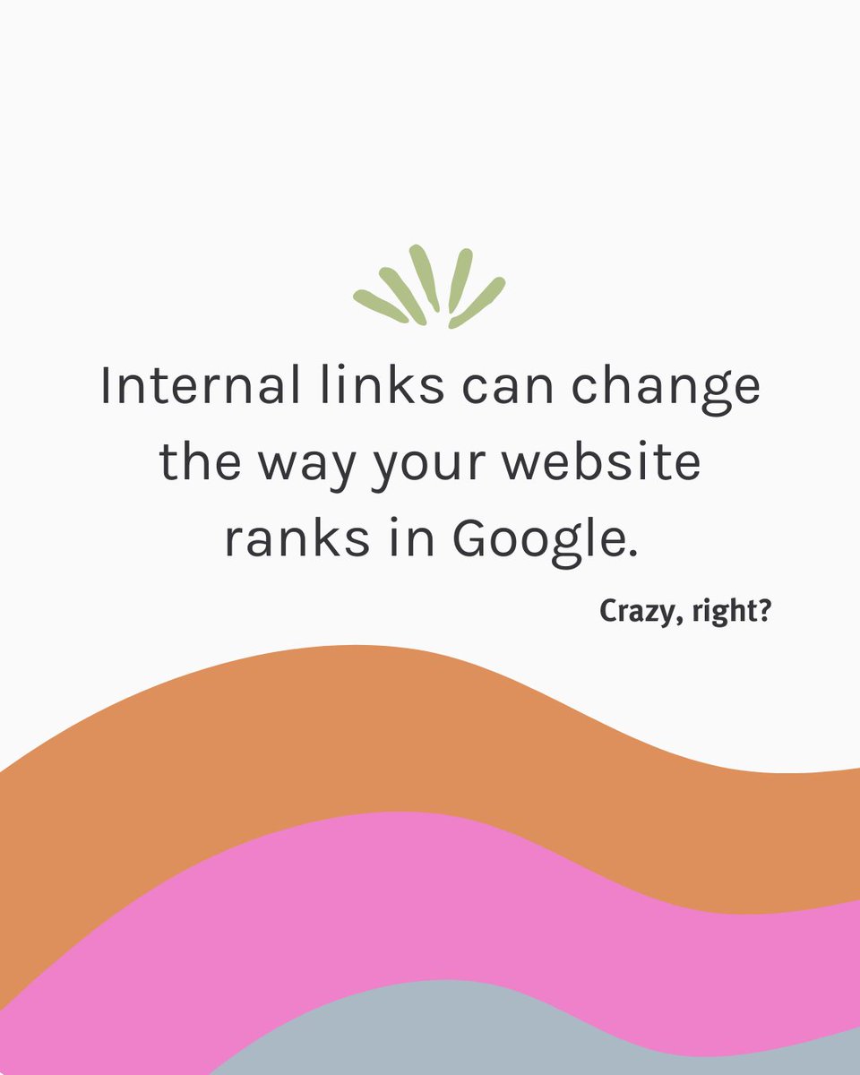 Internal links can change the way your website ranks in Google.​​​​​​​​

Crazy, right? Choosing your internal links is another way you can indicate to both Google and humans how you’d like them to use your website.​​​​​​​​
​​​​​​​​
Obviously, navigation is an important aspect of