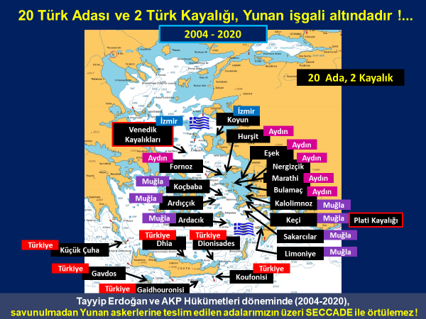umityalim's tweet photo. Tayyip Erdoğan, SECCADE üzerinden siyaset yapmaya devam ediyor. Ancak;
Tayyip Erdoğan ve AKP Hükümetleri döneminde (2004-2020), savunulmadan  Yunan askerlerine teslim edilen adalarımızın üzeri SECCADE İLE ÖRTÜLEMEZ !... https://t.co/R4x6SZJR13