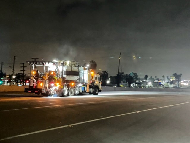Workers completed overnight final striping &amp; shifting of northbound I-5 lanes between the Orange County line &amp; Valley View Ave. The I-5 Valley View Ave. interchange is now in its final configuration. All new freeway lanes, bridge lanes &amp; on &amp; off ramps are complete &amp; open.