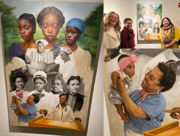 Wow! Our own Dr. @YvonneGomezCar1 is featured in this incredibly beautiful piece called “Legacies of Resilience,” part of an art exhibit hosted by @ResilientSP at the @HutchinsCenter, open now through October. Learn more: rsphealth.org #OBGYN #MinorityHealthMonth #NMHM