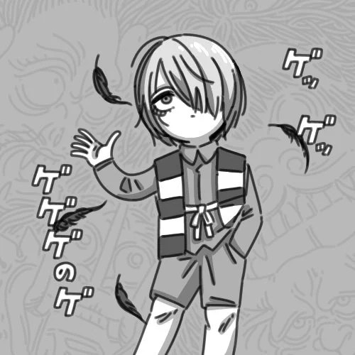 きょうはツイッターで『ゲゲゲの鬼太郎』の話ができてうれしかったので、鬼太郎の絵を描きました! 