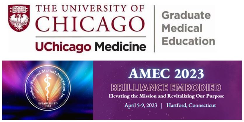 MedChiefs (@medchiefs) on Twitter photo very excited to be a part of the upcoming <a href="/SNMA/">Student National Medical Association, Inc (SNMA)</a> conference as some of our super star interns represent our <a href="/UChicagoMed/">UChicago Medicine</a> residency program! #AMEC2023
GME booth --> Professional Exhibitor Hall #613
Pritzker SOM --> Premedical Fair #113 very excited to be a part of the upcoming <a href="/SNMA/">Student National Medical Association, Inc (SNMA)</a> conference as some of our super star interns represent our <a href="/UChicagoMed/">UChicago Medicine</a> residency program! #AMEC2023
GME booth --> Professional Exhibitor Hall #613
Pritzker SOM --> Premedical Fair #113