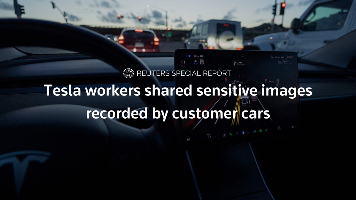 Tesla says recordings made by its vehicles’ cameras ‘remain anonymous.’ But some ex-employees said they could view their location – and potentially see where a Tesla owner lived reut.rs/40P2XH4