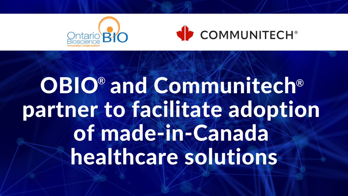 OBIOscience's tweet photo. #OBIO &amp; @Communitech have partnered to further their shared commitment of advancing #Canadianhealthcare technologies, allowing Canadian tech firms to leverage the networks &amp; expertise of both organizations. #partnership #innovation #technology #healthcare➡️https://t.co/Hl6G3n5kbE https://t.co/aHThIBTSUS
