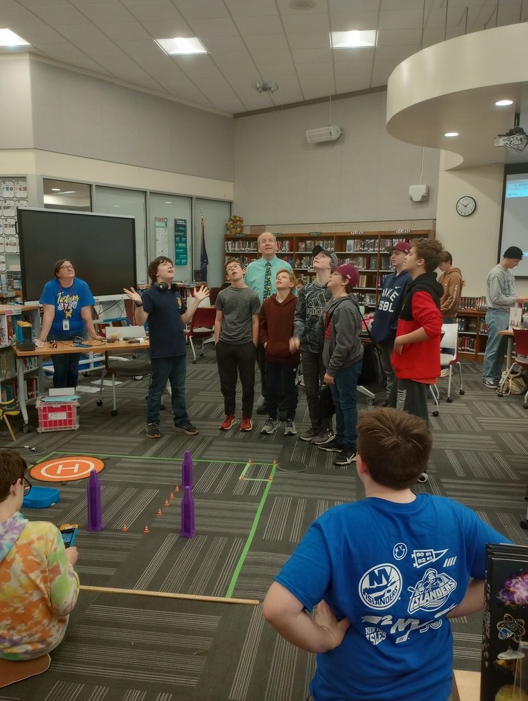 GreenvilleCSD's tweet photo. Amazed and inspired: students captivated by the incredible possibilities of drone technology during a fascinating demonstration at MakerFest https://t.co/ZiWKnEBh4U