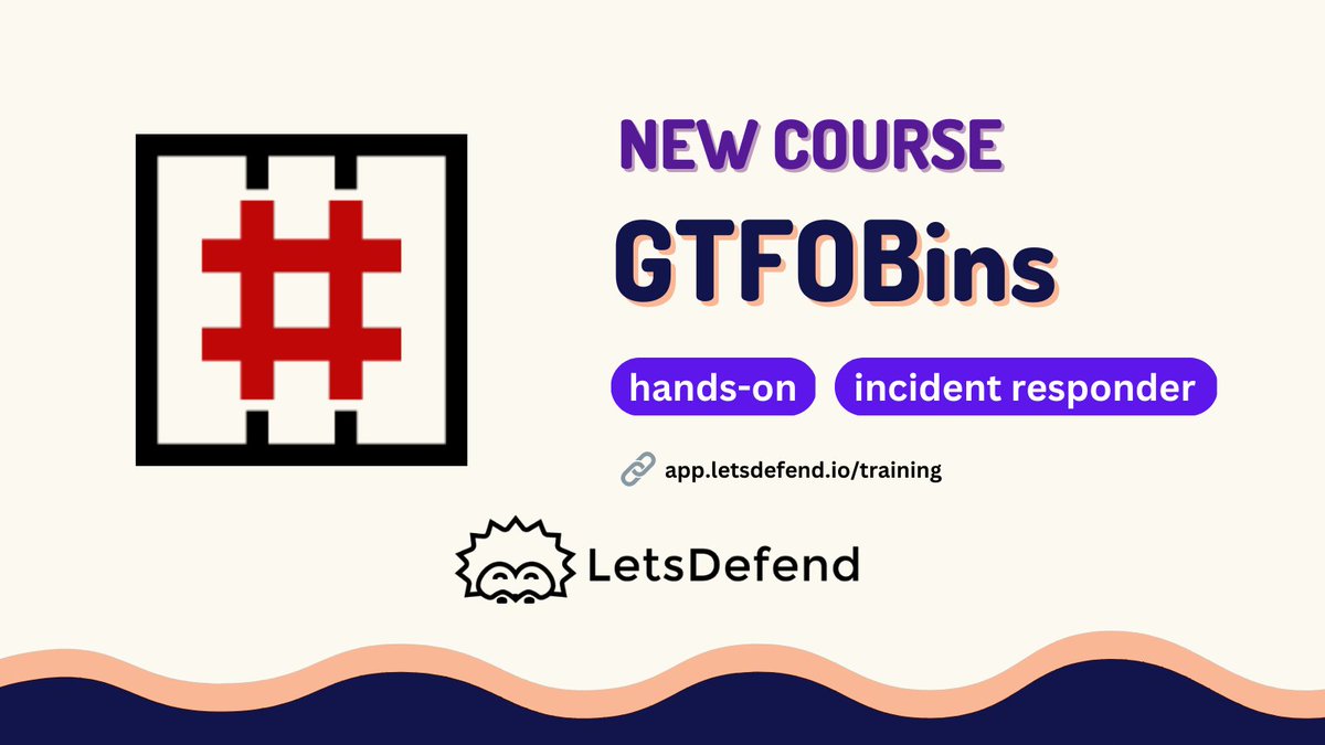 LetsDefendIO's tweet photo. NEW HANDS-ON COUSE: GTFOBins 💯💯

This course is for security professionals interested in learning how attackers use legitimate Unix binaries to bypass security measures.

🧵(1/7) TLTR: 👇 https://t.co/IU7eARuksO