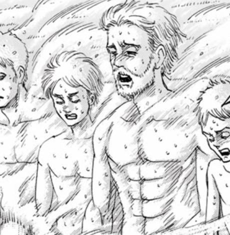 zeke and armin chilling in the sauna