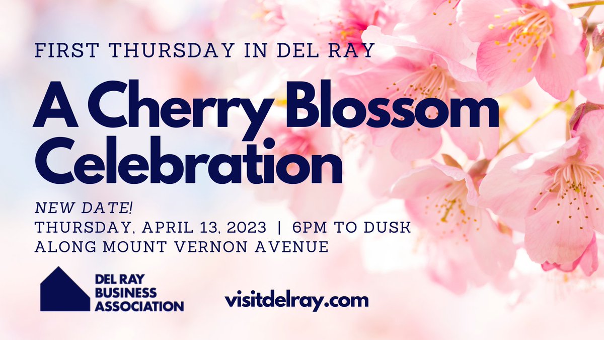 Due to rain, First Thursday will be postponed until Thursday, April 13!  Can't wait?  The Cherry Blossom Challenge and donation drive for the Alexandria Boys &amp; Girls Club are happening all week.  Learn more at visitdelray.com #visitdelray #firstthursday #raindelay
