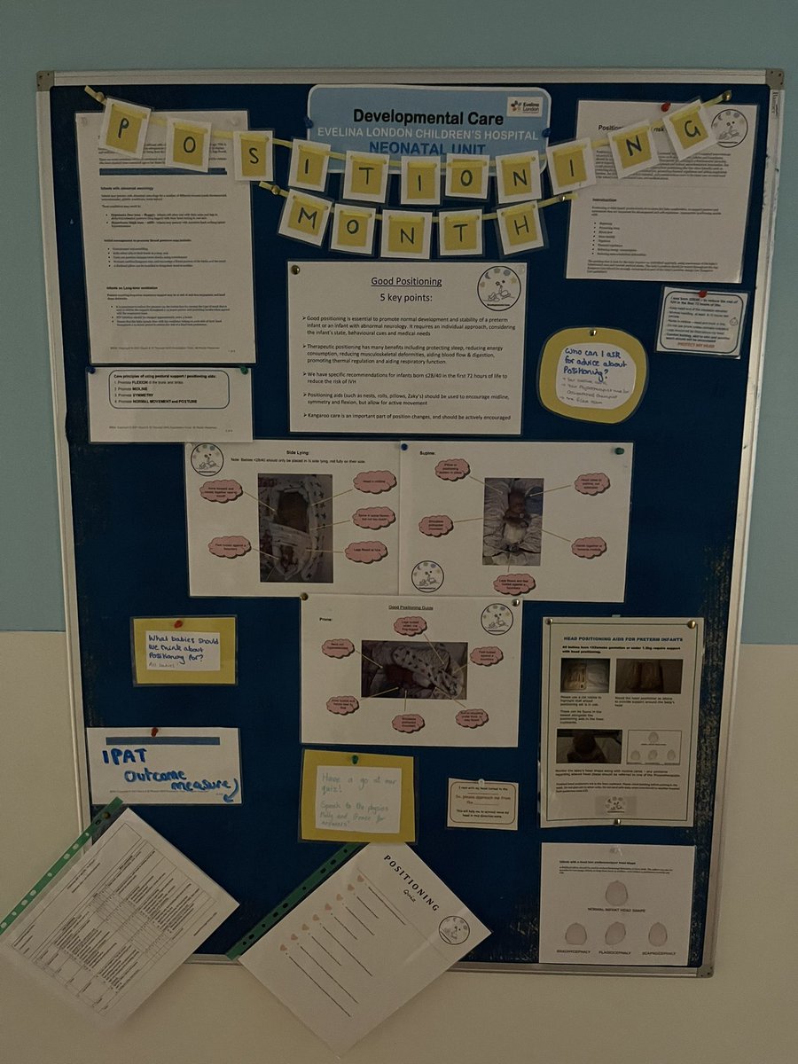 It’s positioning awareness month on the neonatal unit! Educating parents and staff on why positioning is so important for babies development!