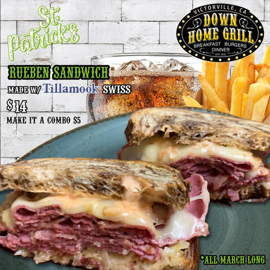 downhomegrill's tweet photo. Every year patrons ask us to add this delicious St. Patty’s Day, Reuben Sandwich as a permanent menu item.  Treat yourself to one for all of April.  Or two, or three!

#grill #sandwich #reubensandwich https://t.co/6lQH5KA4EE