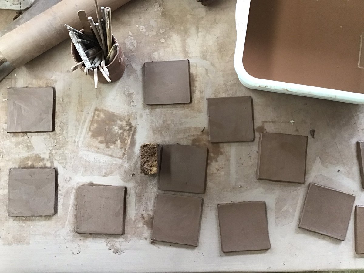 Clay box making in progress  with Grade 6’s from St. Catherine’s.   <a href="/HRCEFineArts/">HRCEFineArts</a>