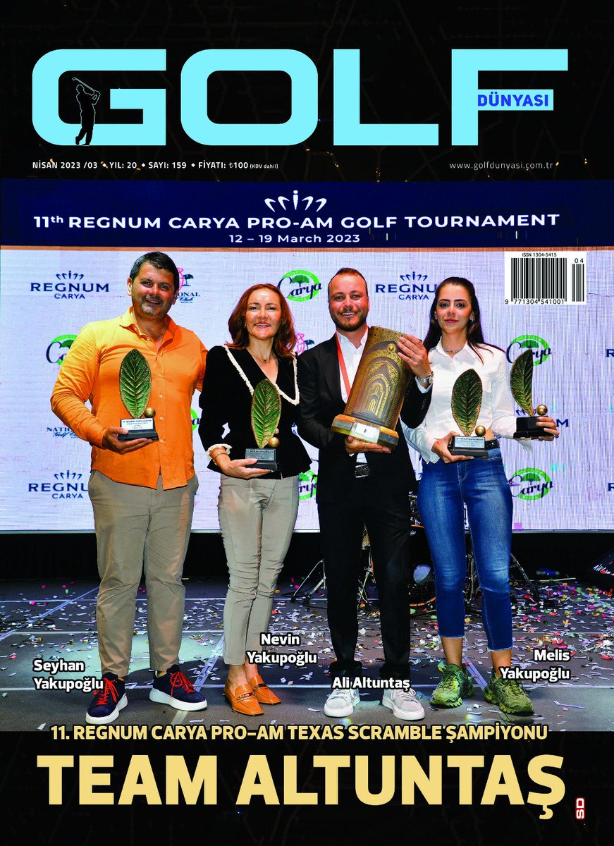 golfdunyasi's tweet photo. Türkiye'nin en eski golf dergisi #golfdunyası'nın 159. sayısı piyasada... 11. Regnum Carya Pro-Am şampiyonu ve Yakupoğlu Ailesi'nin kapağa çıktığı sayı her zaman olduğu gibi dopdolu.. #golfdunyasi159 #golfmag #golfdergisi #turkishgolf https://t.co/8LnI03heQG