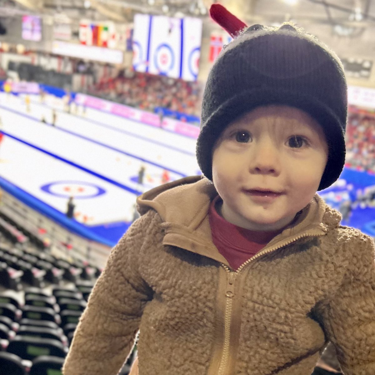 CurlingCanada's tweet photo. First world championship! 🥌 👶

#WMCC2023 https://t.co/mUHZ8Gjjod