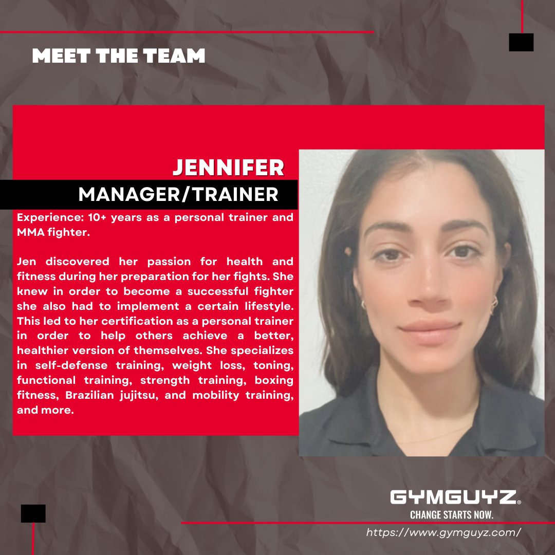 Meet Jen! Mastering her passions to help others reach theirs. 💗

#GYMGUYZ #GYMGUYZTrainer #PersonalTrainer #BergenCounty #RocklandCounty #HudsonCounty #InHomePersonalTraining #PersonalTraining #TerritoryManager