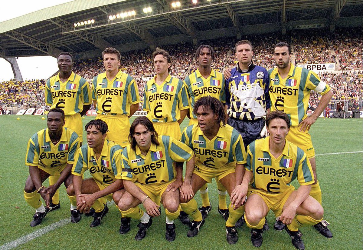 MyGreatest11's tweet photo. FC Nantes 94/95 

Ligue 1 Champions, Losing Only 1 Game https://t.co/8MjuCVnjJZ