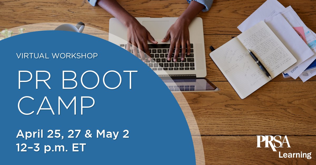 PRSA's tweet photo. There are only a few spots left for the PR Boot Camp Workshop. By registering before April 11, PRSA members can save $50. Get your spot reserved today! #PRBootCamp

Register >> https://t.co/DHyLkQTl4O https://t.co/g1usCLeIkm