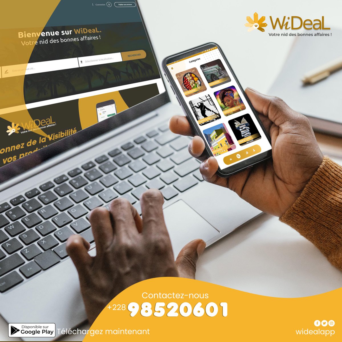 Wideaal's tweet photo. Nous sommes conscients que l'application #WiDeaL n'est pas parfaite, mais nous travaillons dur pour l'améliorer chaque jour. Contactez-nous si vous avez des suggestions  : https://t.co/vRCWIRZeuf

#widealapp #widealapplication #applicationwideal #applicationmobile  #TT228 #Togo https://t.co/t00NHyhwCS