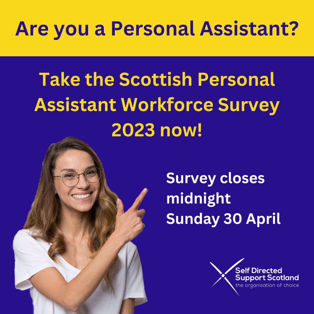 The second annual Scottish Personal Assistant Workforce survey is now live! We want to hear from all Personal Assistants working in Scotland to understand more about you, and how you find your role. The survey is open until Sunday 30 April: sdsscotland.formtitan.com/ftproject/paws…