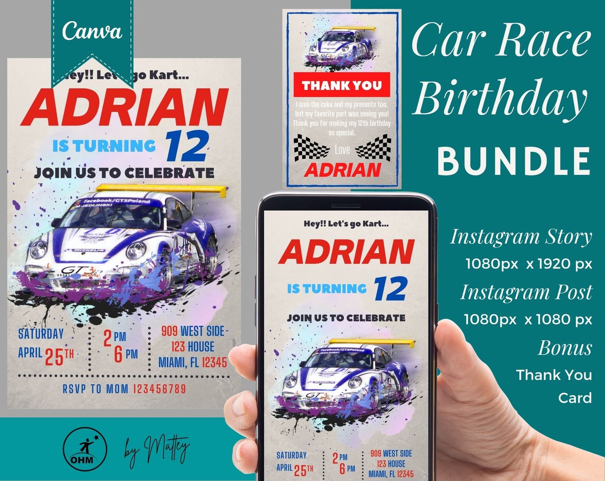ohmgraphics1111's tweet photo. Car Race Birthday Invitation Template, editable flyer, Canva Flyer Template, Digital Download, karting Birthday, Kart Party Birthday https://t.co/yrgzNrlLS6 #birthday #birthdayflyer #eventflyertemplate #canvaflyertemplate #editableflyer #invitationflyer https://t.co/05aOTTmAO4