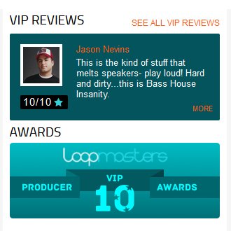 My first sample pack received a rating of 10/10 by @jasonnevins on @Loopmasters ! Feel grateful !