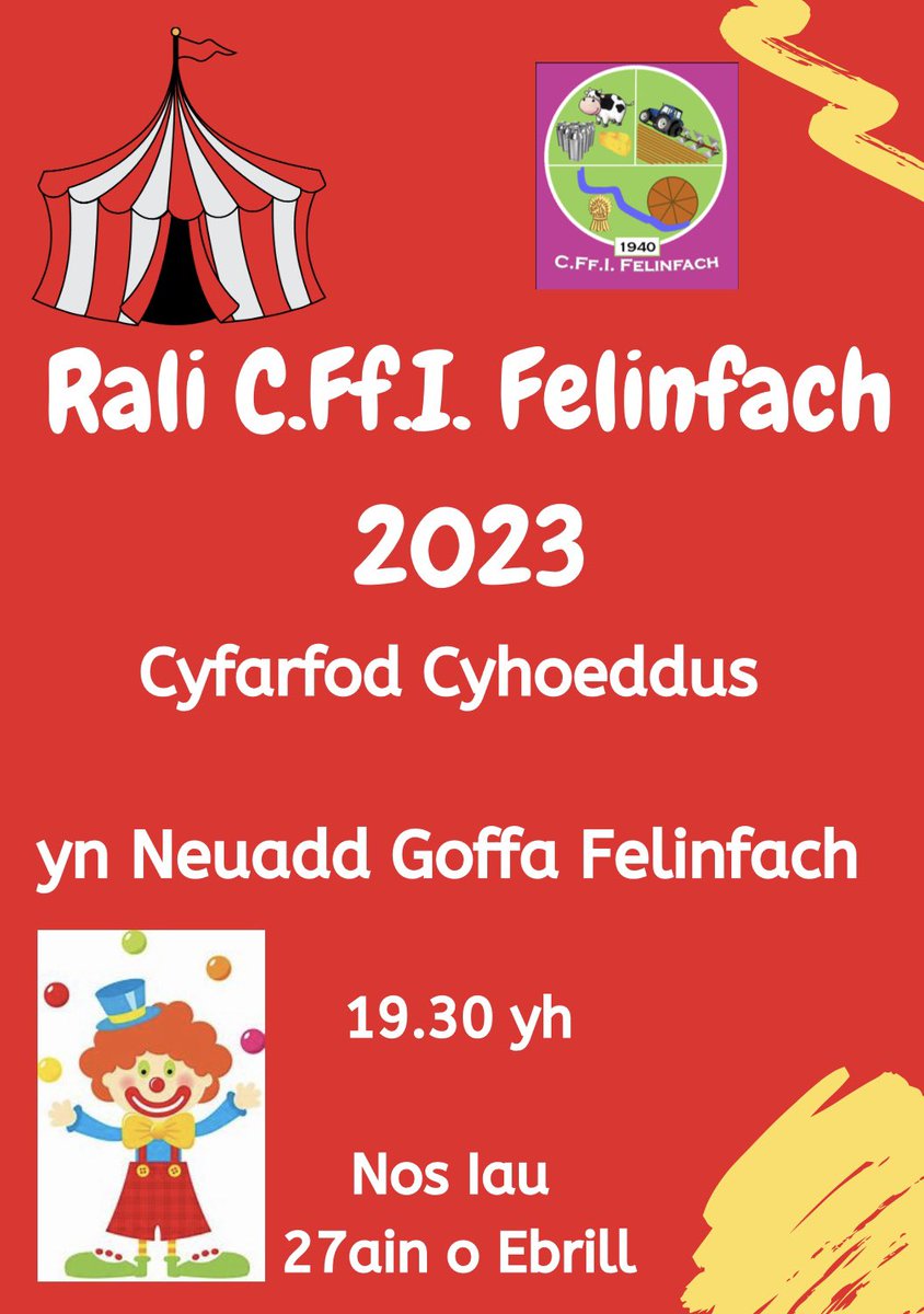 🎪Cyfarfod Rali Felinfach 2023🎪

Dyddiad i’ch dyddiadur 

🌟58 diwrnod i fynd nes yr Rali 🌟

Croeso i bawb
