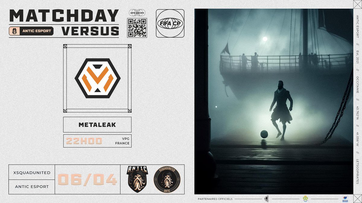 ⚽️ 𝗠𝗔𝗧𝗖𝗛𝗗𝗔𝗬 - <a href="/xSquadUnited/">xSquadUnited</a>

Un seul match au programme ce soir avec la J3️⃣ en <a href="/VPGFrance_/">VPG France</a> 🇫🇷 face à <a href="/TeamMetaleak/">Metaleak</a> ⚔️

▶️ twitch.tv/xjfelix7x

#FIFA23 #ProClubs || #LetsGoPirates 🏴‍☠️