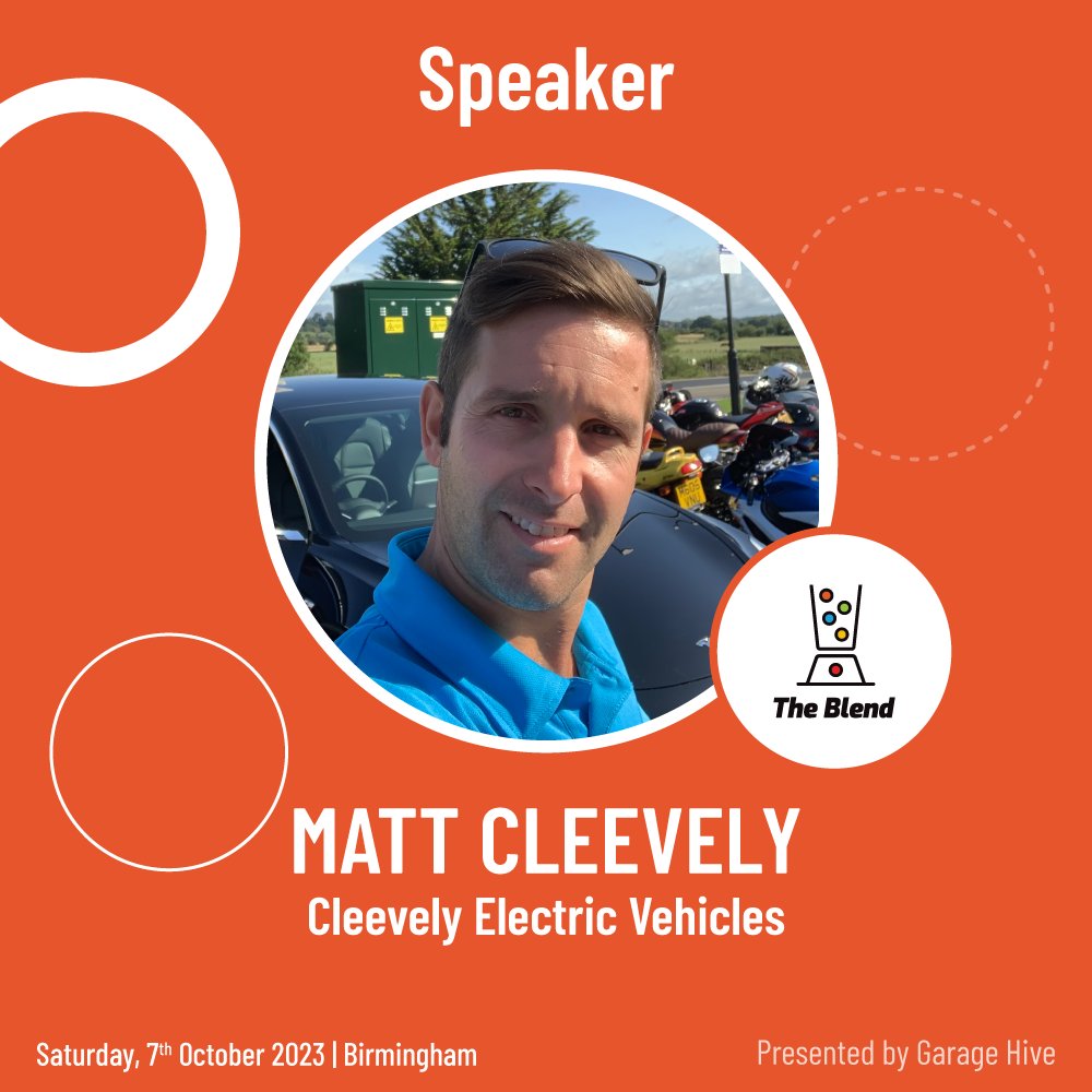 👏 We are pleased to announce Matt Cleevely, the first independent EV specialist garage in the UK, as a speaker for The Blend 2023. Don't hesitate to get the tickets here shorturl.at/arORV. #TheBlend2023 #Speaker #Conference #Networking