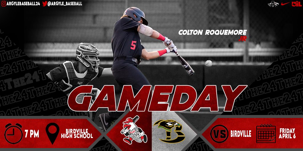 Gameday on a Thursday!

The Eagles head to Birdville for tonight district game against the Hawks, first pitch set for 7pm!

#The24
<a href="/ArgyleISD/">Argyle ISD</a> I <a href="/ArgyleSports/">Argyle Eagles Booster Club</a> I <a href="/TheTalonNews/">The Talon News</a>