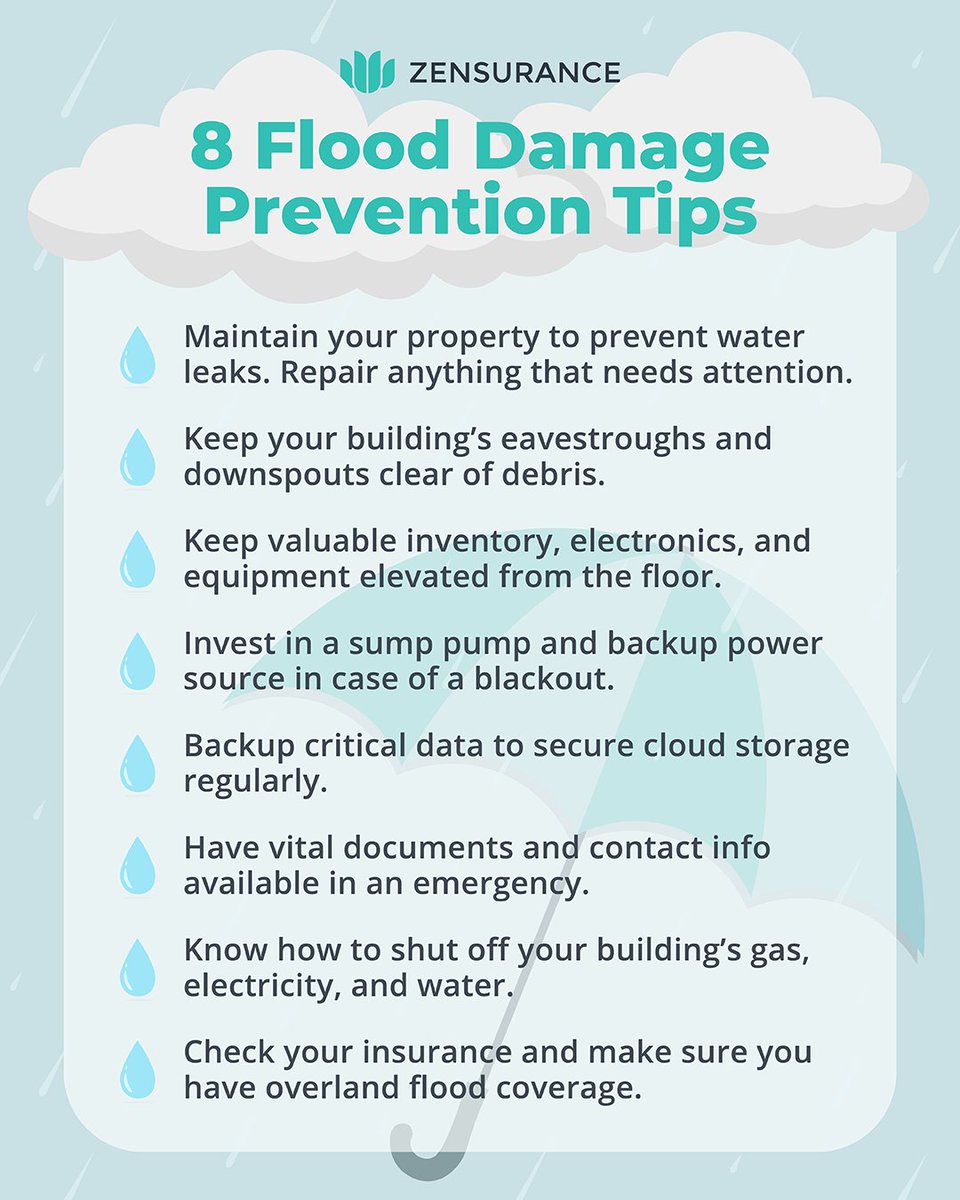 zensurance's tweet image. Spring is here, as are #AprilShowers. #SpringFlooding season is here too. 

Protect your #smallbusiness with these #flood damage prevention tips. 

👉 ow.ly/zBfx50NC4Sb 🌊

#waterdamage #watermitigation #springflood #protectyourbusiness #floodinsurance #businessinsurance
