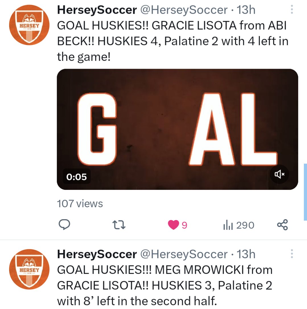 Dion_JTsports's tweet photo. Breakout game for @megmrowicki2023 last night with 4 goals in a 5-2 @HerseySoccer win. https://t.co/Az2vK4opqJ
