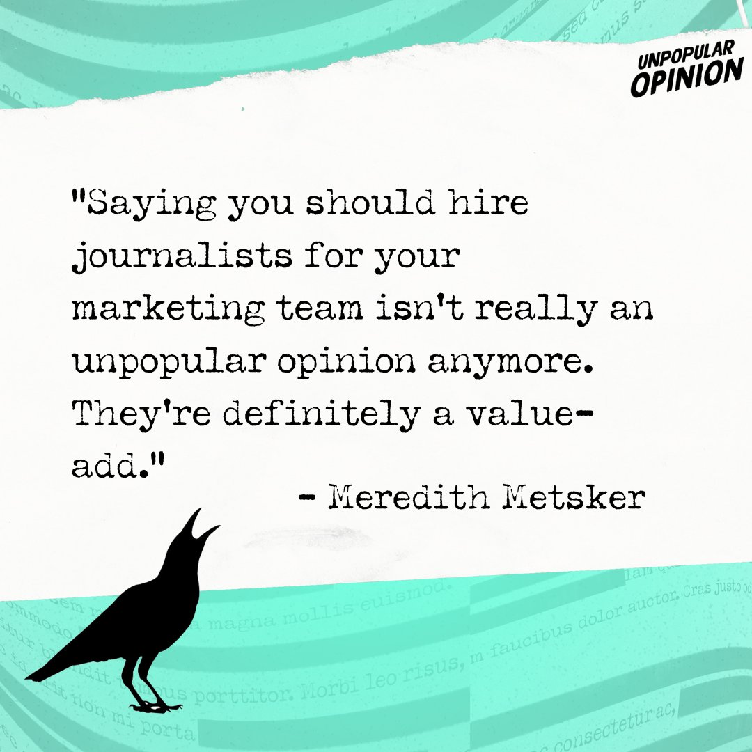 ashleyamberh's tweet photo. Watch @MeredithMetsker's full episode of Unpopular Opinion today!
Thanks, @AudienceOps, for making this possible!
https://t.co/IRwD5acOOH
#unpopularopinion #journalism #journalists #podcasts https://t.co/ulnjOuF0FR