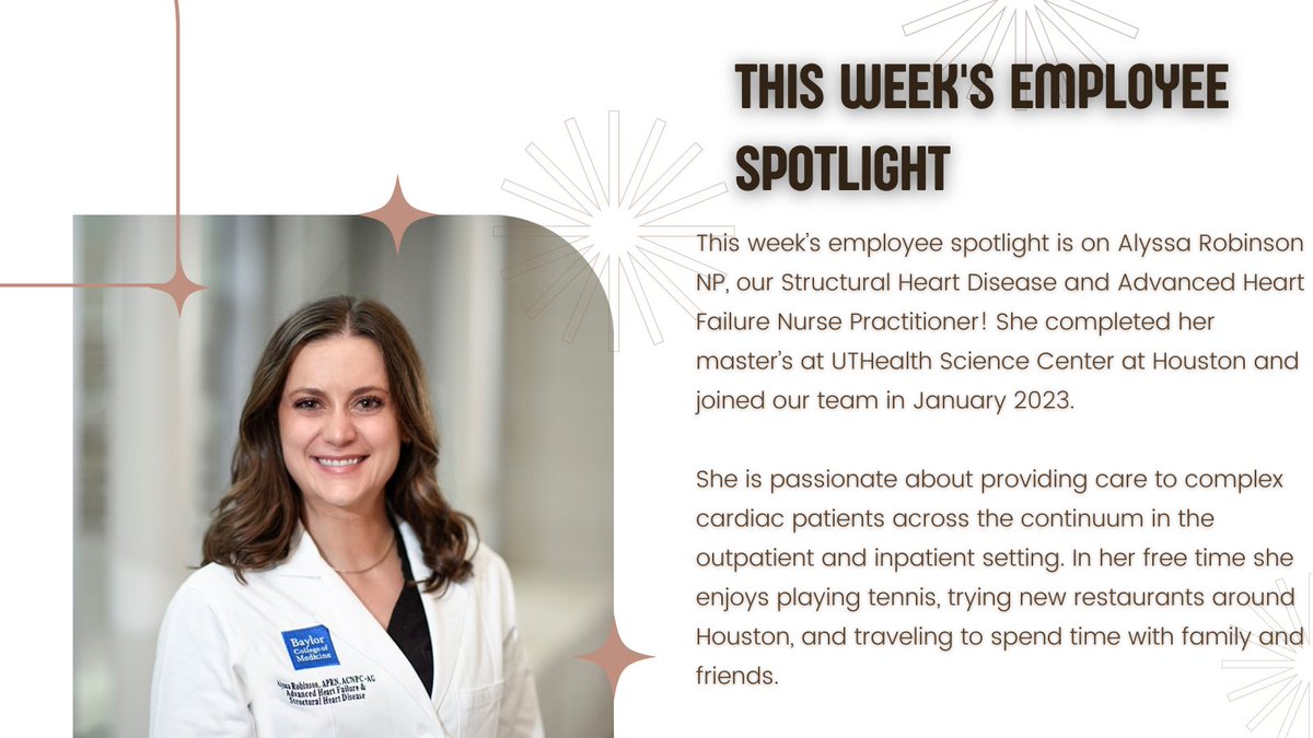 This week's spotlight is on the new addition to our SHD/AHF group, Alyssa Robinson, NP.