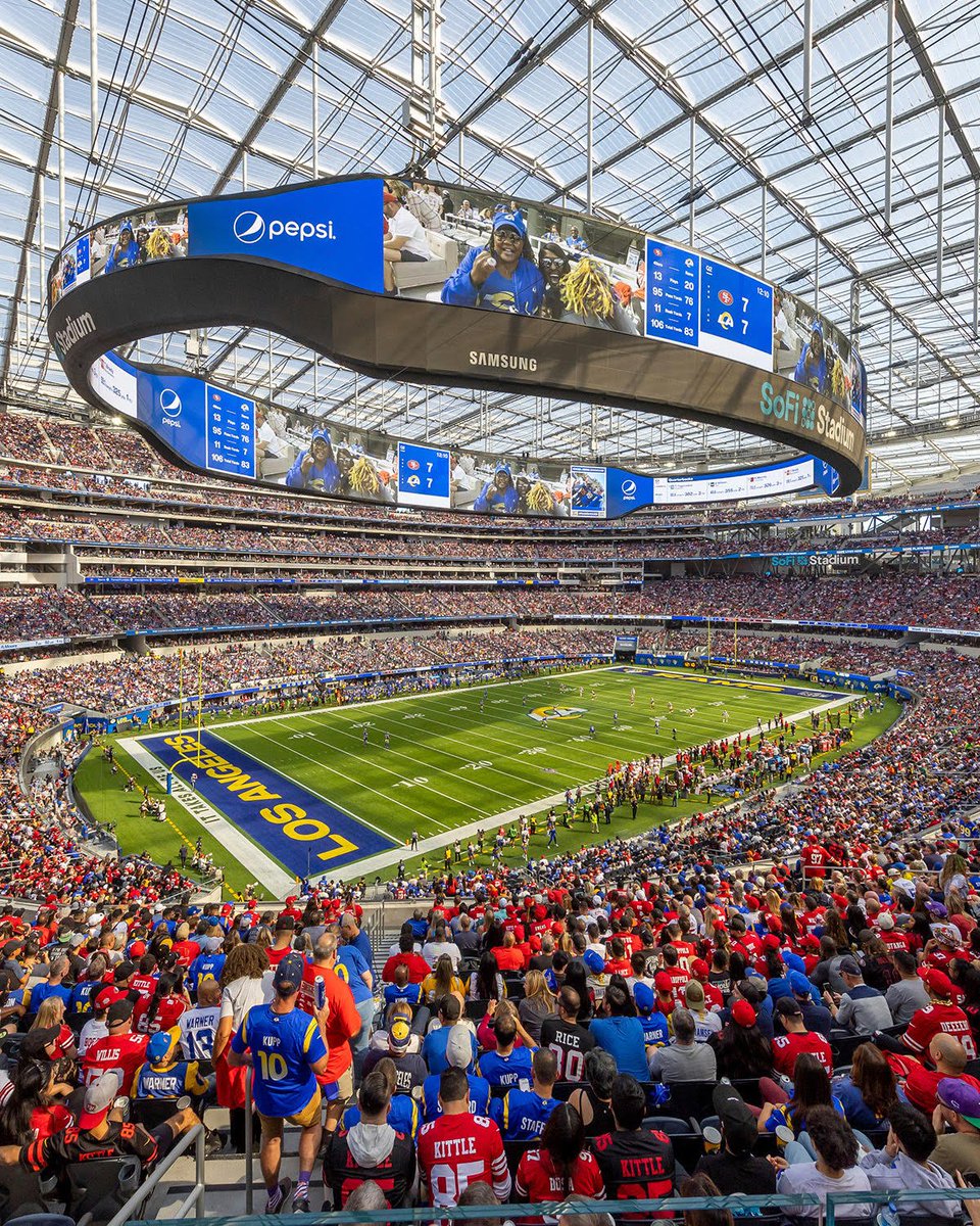 WrestlingWCC's tweet photo. SoFi Stadium for an NFL game vs Wrestlemania 😮 https://t.co/MmrLFF9xuH