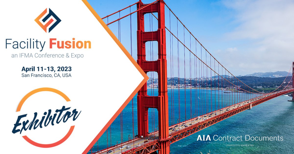 We're gonna be at the @IFMA #FacilityFusion 2023 Conference and Expo! 

Swing by booth #300 to peep our new Facility Maintenance contracts. See you there! 🌉 

#IFMA2023 #AIAcontracts #facman #facilitiesmanagement