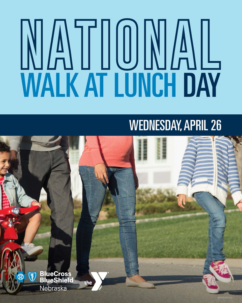 National Walk at Lunch Day is Wednesday, April 26! Join BCBSNE as we walk toward a stronger and healthier community.  
👟 
👟 
👟 
👟 
Ready to take the NW@L Day pledge? Register here: bit.ly/3m46faa