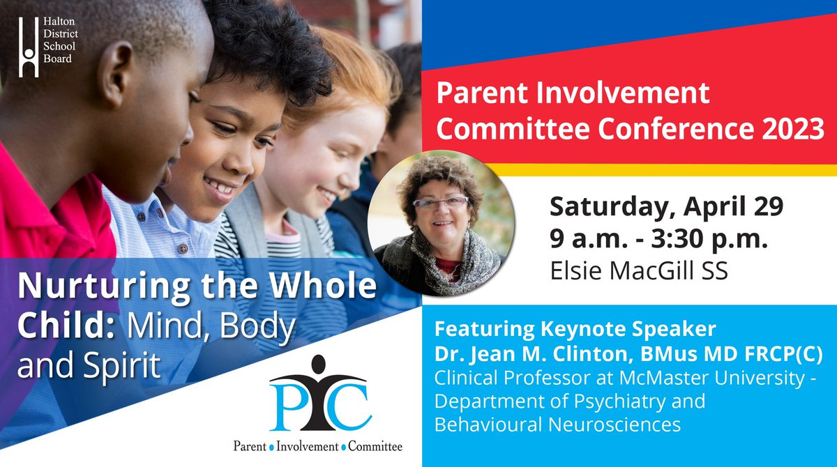 The #HDSB Parent Involvement Committee (PIC) welcomes parents, guardians and community members to attend the annual PIC Conference on Saturday, April 29. This year's theme is Nurturing the Whole Child: Mind, Body and Spirit.

Learn more and register today: bit.ly/3lyIZRm