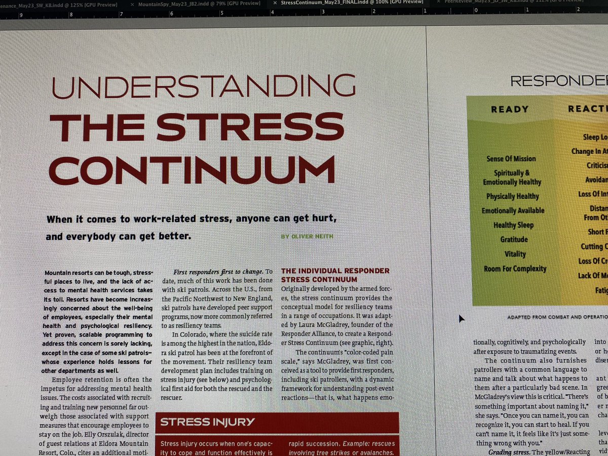 One of the many excellent articles coming in the May issue of <a href="/saminfo/">Ski Area Management</a>. It will speak to a very broad audience and hopefully start some meaningful conversations. #stressinjury is not limited to patrollers. Stressors exist resort-wide.