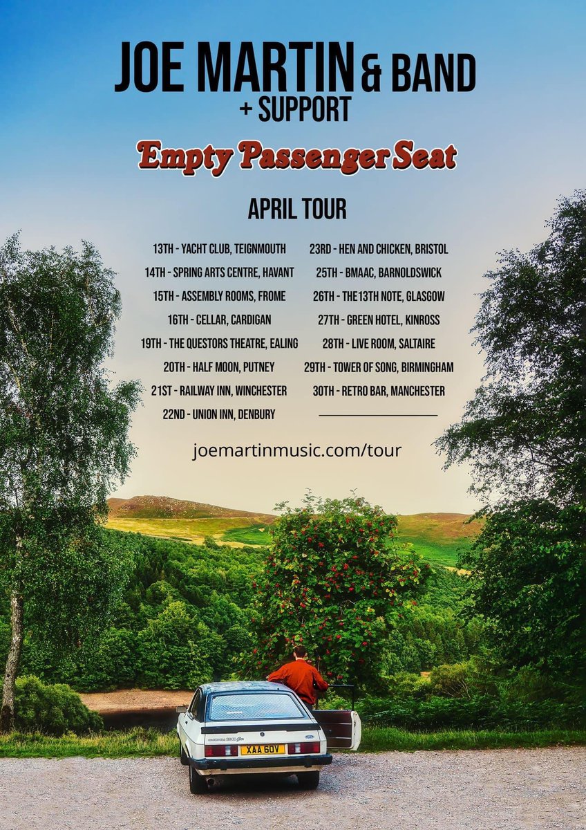 Joe and his band will be touring his debut album this month. His London date is on 20/4 at the lovely Half Moon in Putney. As an added treat Katy Hurt is supporting Joe. Highly recommended Advance tickets are £10 or £12 on the door. See you there :) tickets.halfmoon.co.uk/events/2023-04…