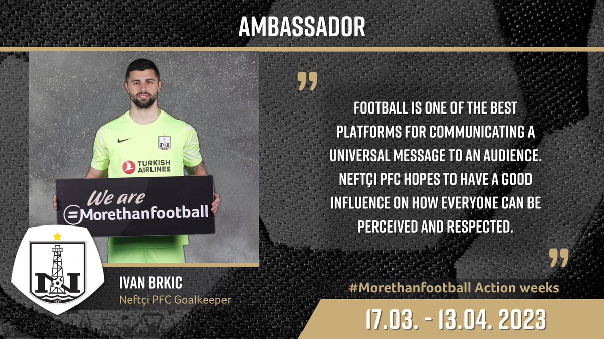 eumorethanagame's tweet photo. Today we present you 5 ambassadors from @PFC_Neftchi and their thoughts, related to the #Morethanfootball campaign.
📷 Feel free to have a look at the posts with their inspiring quotes.
Stay updated for the upcoming ambassadors!
#efdn #wearemorethanfootball #CSRinfootball https://t.co/R730VlxpwM