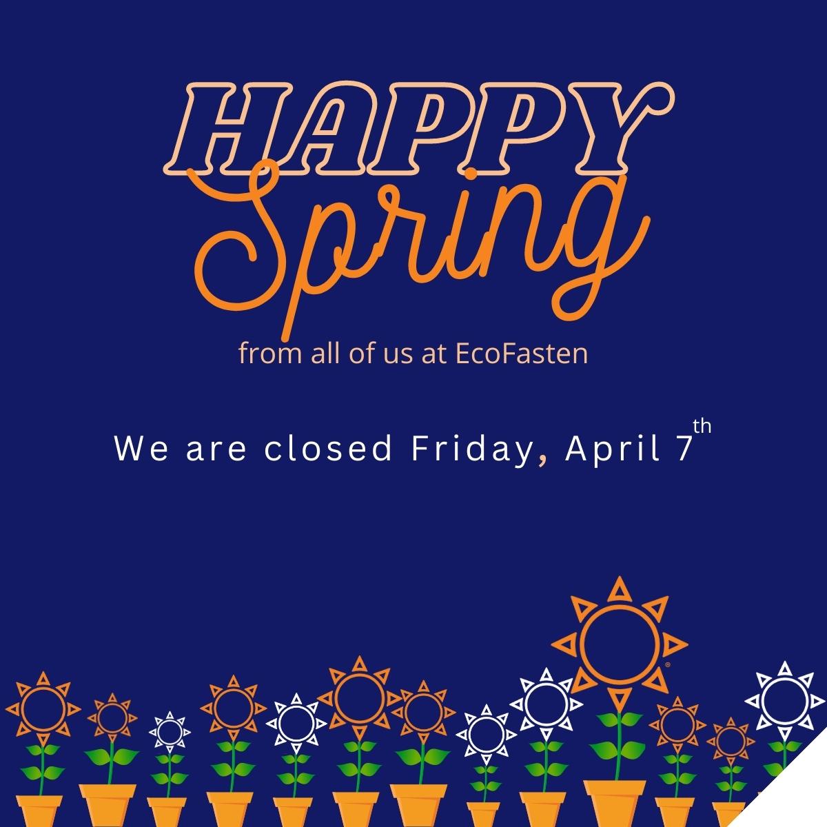“Some old-fashioned things like fresh air & sunshine are hard to beat.” -Laura Ingalls Wilder

HAPPY SPRING FROM US TO YOU☀️🌱
To celebrate, we'll be closed Friday, April 7th
#Spring #FreshAir #Sunshine #HappySpring
#BuildingBrighterTomorrows #EcoFasten #ForInstallersByInstallers