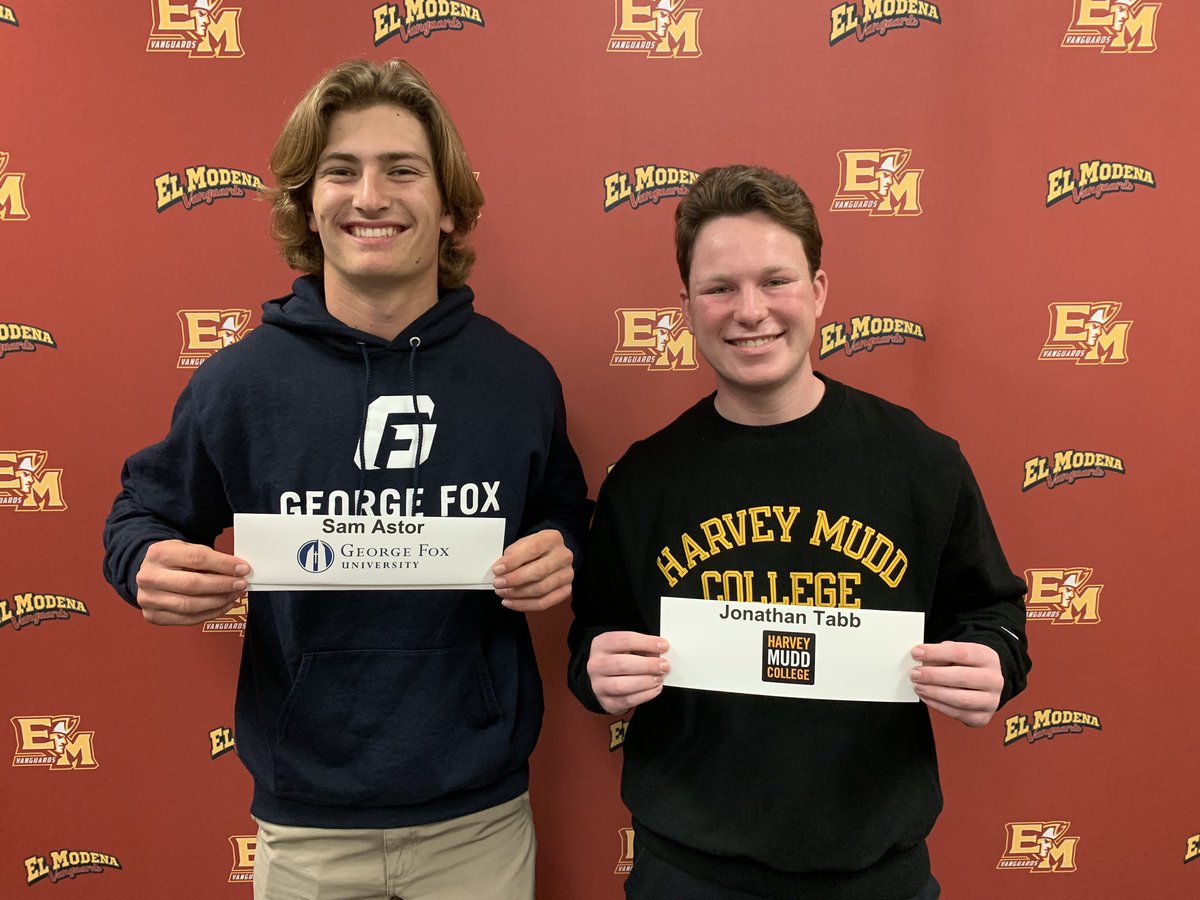 El Modena Football (@elmodenafb) on Twitter photo Congratulations to Sam Astor and Jonathan Tabb for signing their letters of intent to play college football! Sam signed to play at George Fox and Jonathan signed to play at Harvey-Mudd! <a href="/astor_sam/">Sam Astor</a> <a href="/jonathantabb54/">Jonathan Tabb</a> <a href="/emfb_mitchell/">Matt Mitchell</a> <a href="/ElmoHSAthletics/">El Modena Athletics</a> <a href="/ElModenaHS/">El Modena HS</a> Congratulations to Sam Astor and Jonathan Tabb for signing their letters of intent to play college football! Sam signed to play at George Fox and Jonathan signed to play at Harvey-Mudd! <a href="/astor_sam/">Sam Astor</a> <a href="/jonathantabb54/">Jonathan Tabb</a> <a href="/emfb_mitchell/">Matt Mitchell</a> <a href="/ElmoHSAthletics/">El Modena Athletics</a> <a href="/ElModenaHS/">El Modena HS</a>