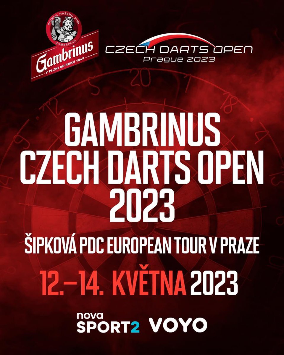 PDC CZ/SK Fan Club (@pdc_cz_sk) on Twitter photo Gambrinus Czech Darts Open 2023 bude na Nova Sport 2 a Voyo‼️ 🎯😍
Český turnaj PDC European Tour bude plný elitních hráčů světa, ale také s pětinásobnou českou účastí! 🇨🇿
Turnaj bude v ČR televizně vysílaný poprvé v historii!! 📺🤩
<a href="/novasport_cz/">Nova Sport</a> Gambrinus Czech Darts Open 2023 bude na Nova Sport 2 a Voyo‼️ 🎯😍
Český turnaj PDC European Tour bude plný elitních hráčů světa, ale také s pětinásobnou českou účastí! 🇨🇿
Turnaj bude v ČR televizně vysílaný poprvé v historii!! 📺🤩
<a href="/novasport_cz/">Nova Sport</a>