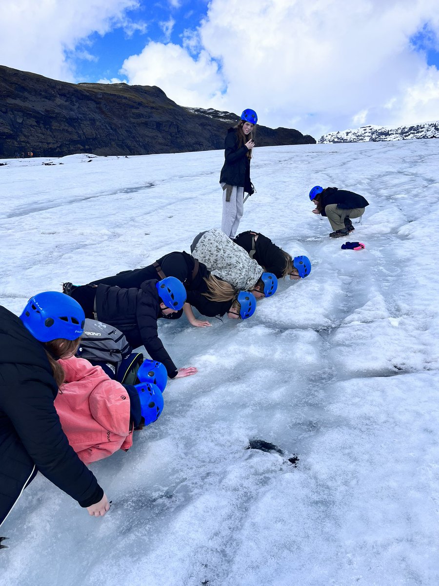 What’s happening her?? Thirsty work climbing a glacier