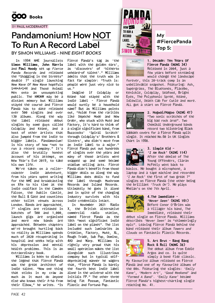 theGOOdublin's tweet photo. BOOK REVIEW!!
A great book on a great label.. @_FiercePanda review and top 5 by @learnandsing
Catch #SimpleKid in @whelanslive tomorrow night!
@mogwaiband @Art_Brut_ @nineeightbooks https://t.co/xwMpivU5qg